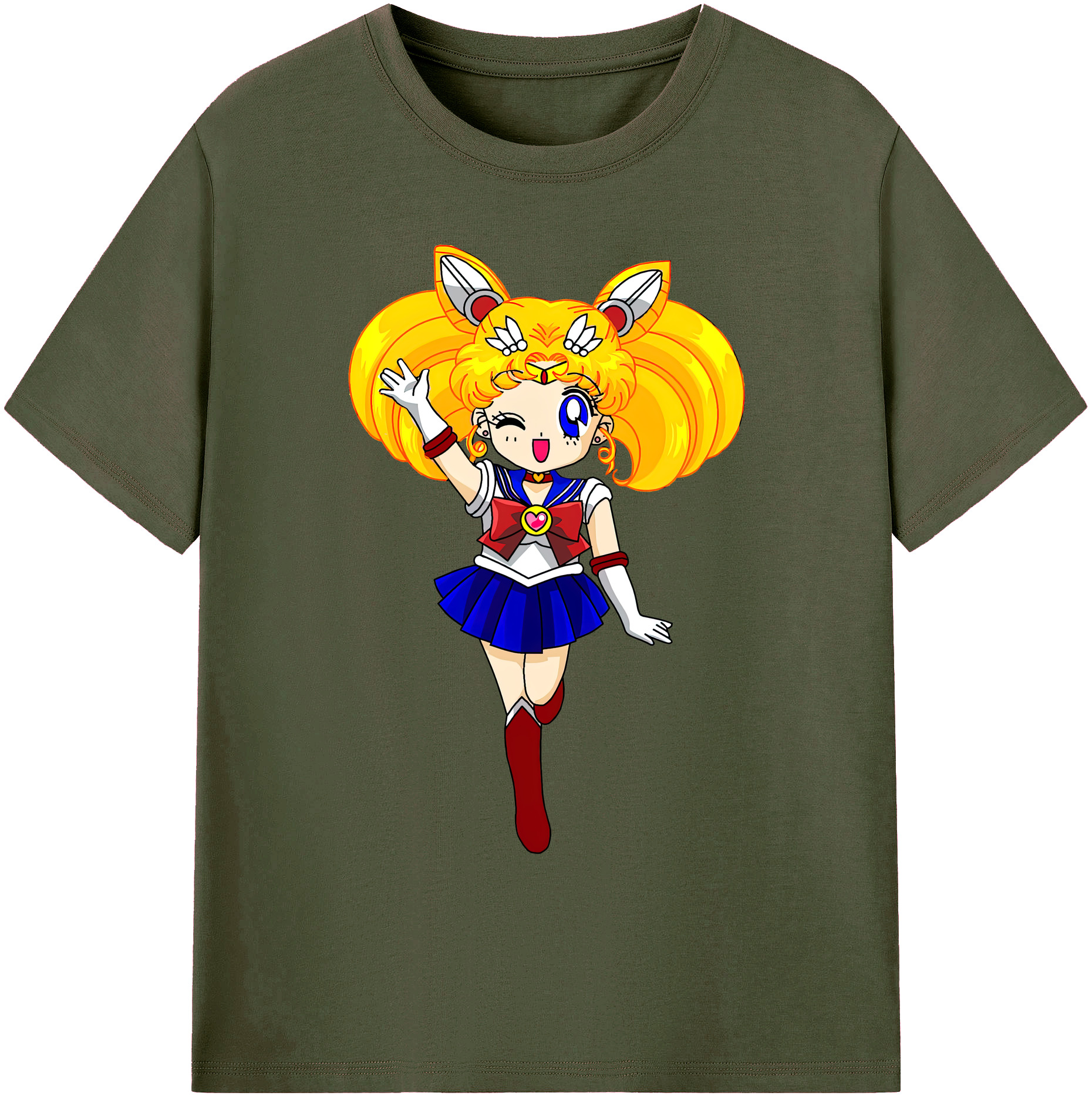 （画像用） 美少女戦士セーラームーン 月野 うさぎ つきの うさぎ Sailor Moon Tsukino Usagi 綿100％ メンズ半袖Tシャツ｜肌触りやわらか＆通気性